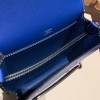 Hermès Roulis 19cm Swift 7T/Blue Electric Silver Hardware Roulis-023 Fully Hand-Stitched