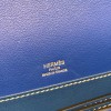 Hermès Roulis 19cm Swift 7T/Blue Electric Silver Hardware Roulis-023 Fully Hand-Stitched