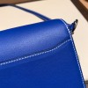 Hermès Roulis 19cm Swift 7T/Blue Electric Silver Hardware Roulis-023 Fully Hand-Stitched