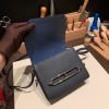Hermès Roulis 19cm Swift X Suede Silver Hardware Roulis-026 Fully Hand-Stitched