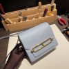 Hermès Roulis 19cm Evercolor J7/Blue Lin Gold Hardware Roulis-027 Fully Hand-Stitched