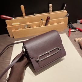 Hermès Roulis 19cm Evercolor 0G/Rouge Sellier X Framboise Silver Hardware Roulis-028 Fully Hand-Stitched