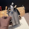 Hermès Roulis 19cm Evercolor 8F/Etain Silver Hardware Roulis-029 Fully Hand-Stitched