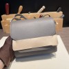 Hermès Roulis 19cm Evercolor 8F/Etain Silver Hardware Roulis-029 Fully Hand-Stitched