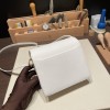 Hermès Roulis 19cm Evercolor 01/White (Blanc) Gold Hardware Roulis-032 Fully Hand-Stitched