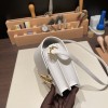 Hermès Roulis 19cm Evercolor 01/White (Blanc) Gold Hardware Roulis-032 Fully Hand-Stitched