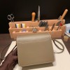 Hermès Roulis 19cm Evercolor 18/Étoupe Grey (Étoupe) Gold Hardware Roulis-037 Fully Hand-Stitched