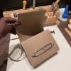 Hermès Roulis 19cm Evercolor 18/Étoupe Grey (Étoupe) Silver Hardware Roulis-038 Fully Hand-Stitched