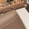Hermès Roulis 19cm Evercolor 18/Étoupe Grey (Étoupe) Silver Hardware Roulis-038 Fully Hand-Stitched