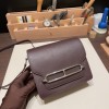Hermès Roulis 19cm Evercolor 0G/Rouge Sellier X Framboise Silver Hardware Roulis-040 Fully Hand-Stitched