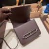 Hermès Roulis 19cm Evercolor 0G/Rouge Sellier X Framboise Silver Hardware Roulis-040 Fully Hand-Stitched