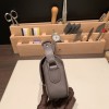 Hermès Cherche-Midi 18 Veau Epsom 81/Gris Tourterelle Silver Hardware Cherche-046 Fully Hand-Stitched