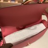 Hermès Cherche-Midi 18 Veau Epsom 8W/Rose Azalee Silver Hardware Cherche-049 Fully Hand-Stitched
