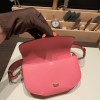 Hermès Cherche-Midi 18 Veau Epsom 8W/Rose Azalee Silver Hardware Cherche-049 Fully Hand-Stitched