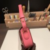 Hermès Cherche-Midi 18 Veau Epsom 8W/Rose Azalee Silver Hardware Cherche-049 Fully Hand-Stitched