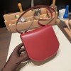 Hermès Mosaique 17cm Box Calf B5/Ruby Gold Hardware Mosaique-063 Fully Hand-Stitched