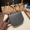 Hermès Mosaique 17cm Veau Epsom 89/Black (Noir) Gold Hardware Mosaique-065 Fully Hand-Stitched