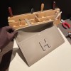 Hermès Jige Elan 29 Clutch Swift M8/Gris Asphalt JigeElan-082 Fully Hand-Stitched