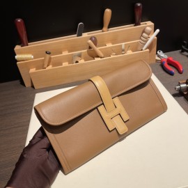 Hermès Jige Elan 29 Clutch Swift 3G/Alezan X Biscuit JigeElan-087 Fully Hand-Stitched