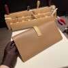 Hermès Jige Elan 29 Clutch Swift 3G/Alezan X Biscuit JigeElan-087 Fully Hand-Stitched