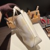 Hermès Cabas H En Biais 27cm Twill Ash/Swift I2/Nata Biais27-088 Fully Hand-Stitched