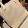 Hermès Cabas H En Biais 27cm Twill Ash/Swift I2/Nata Biais27-088 Fully Hand-Stitched