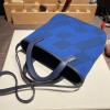 Hermès Cabas H En Biais 27cm Twill Ash/Swift 71/Blue France Biais27-091 Fully Hand-Stitched