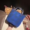 Hermès Cabas H En Biais 27cm Twill Ash/Swift 71/Blue France Biais27-091 Fully Hand-Stitched
