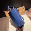 Hermès Cabas H En Biais 27cm Twill Ash/Swift 71/Blue France Biais27-091 Fully Hand-Stitched