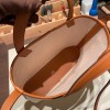 Hermès Cabas H En Biais 27cm Twill Ash/Swift 37/Gold Biais27-092 Fully Hand-Stitched