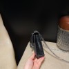 Hermès Verrou Mini 17cm Chevre Mysore T0/Blue Brume verrou17-096 Fully Hand-Stitched