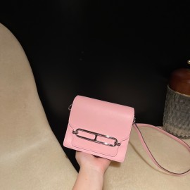 Hermès Roulis 19cm Swift 3Q/Rose Sakura Roulis-105 Fully Hand-Stitched