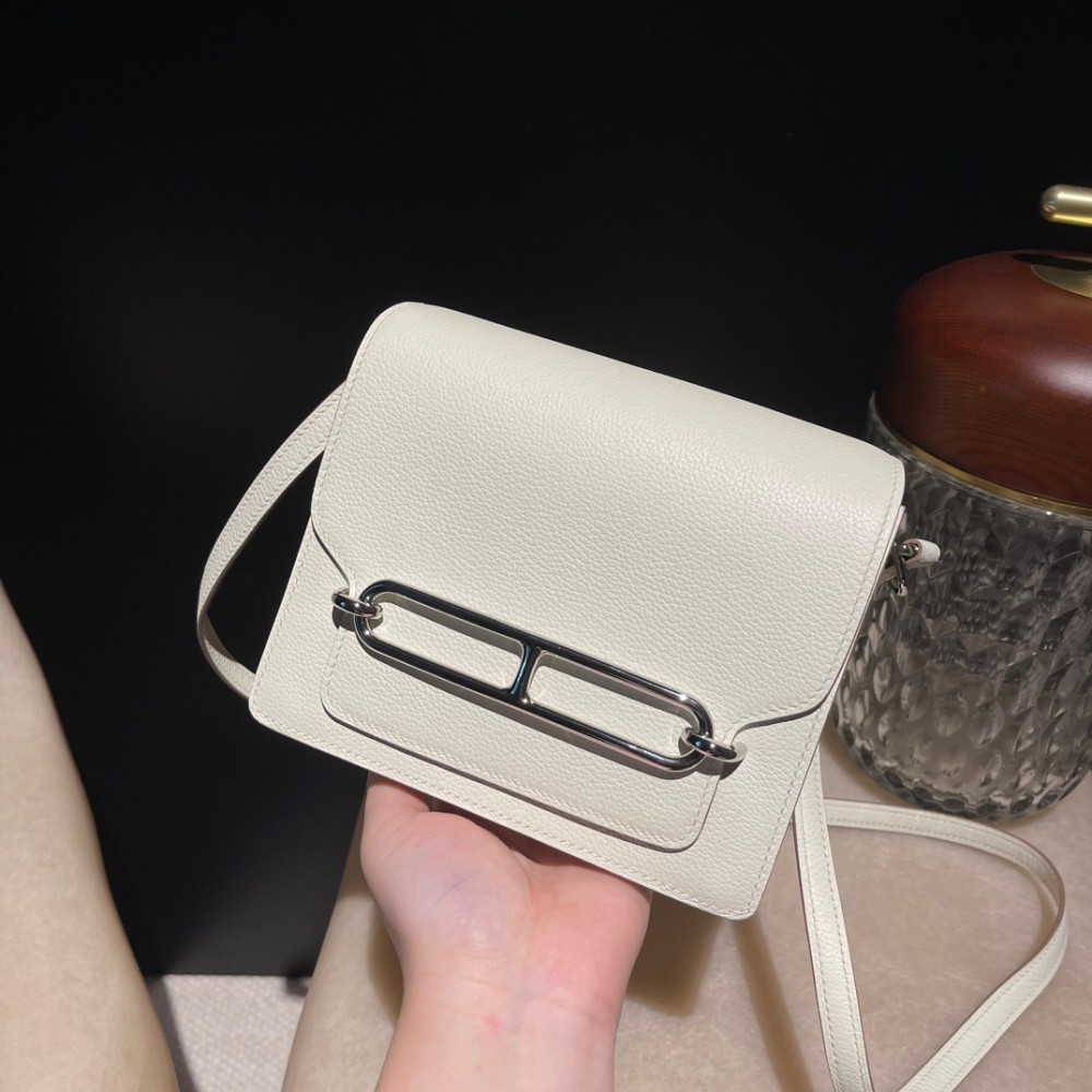 Hermès Roulis 19cm Evercolor 0T/Mushroom & 4B/Biscuit Roulis-107 Fully Hand-Stitched