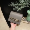 Hermès Roulis 19cm Evercolor 8F/Etain Roulis-108 Fully Hand-Stitched
