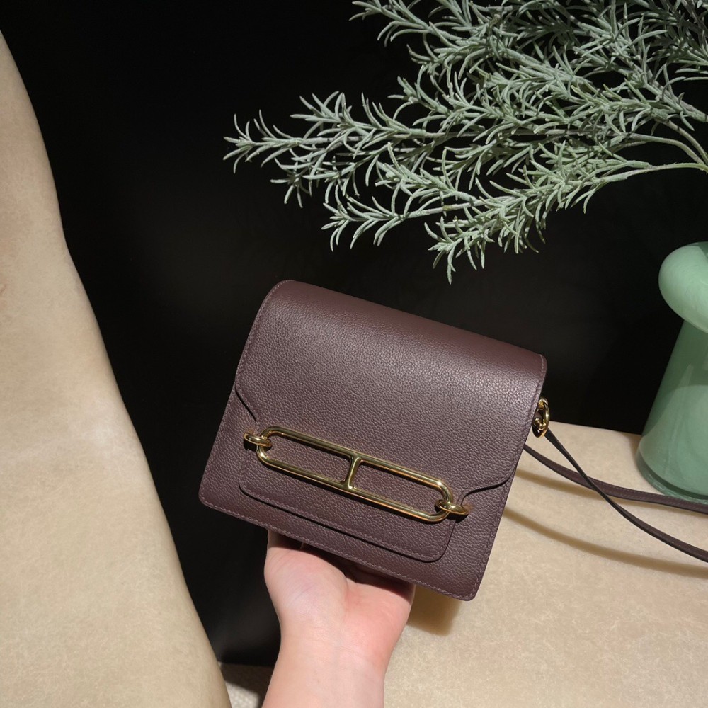 Hermès Roulis 19cm Evercolor 0G/Rouge Sellier & B5/Ruby Roulis-109 Fully Hand-Stitched