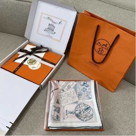 Hermes Hermès Phoo Boo Stamp Collector 90 Scarf