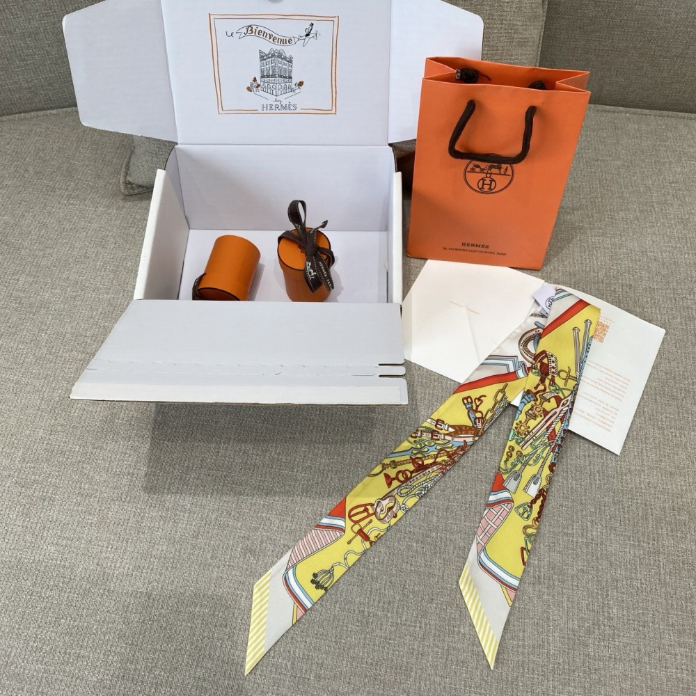 Hermes Hermès Saddle Flower Bouquet Twilly Small Scarf