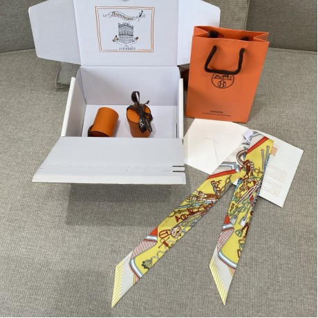 Hermes Hermès Saddle Flower Bouquet Twilly Small Scarf