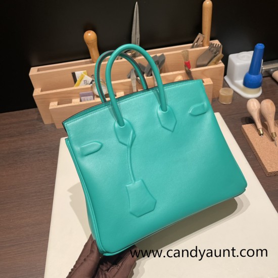 Hermes Shadow Birkin 25 6W /Menthe Full Handmade Hermes Shadow Birkin 25 6W /Menthe Full Handmade