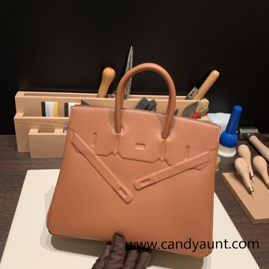 Hermes Shadow Birkin 25 37 /Gold Full Handmade Hermes Shadow Birkin 25 37 /Gold Full Handmade