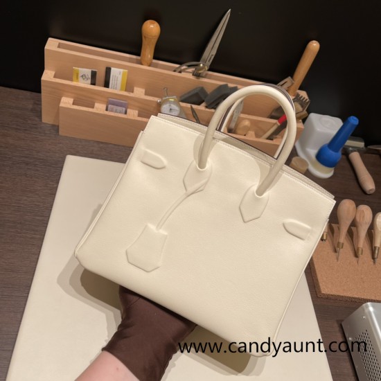 Hermes Shadow Birkin 25 I2 /Nata Full Handmade Hermes Shadow Birkin 25 I2 /Nata Full Handmade