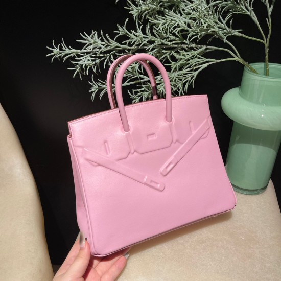 Hermes Shadow Birkin 25 swift X9 /Mauve Sylvestre Full Handmade Hermes Shadow Birkin 25 swift X9 /Mauve Sylvestre Full Handmade