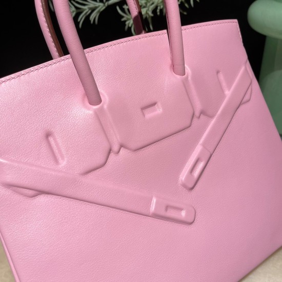 Hermes Shadow Birkin 25 swift X9 /Mauve Sylvestre Full Handmade Hermes Shadow Birkin 25 swift X9 /Mauve Sylvestre Full Handmade