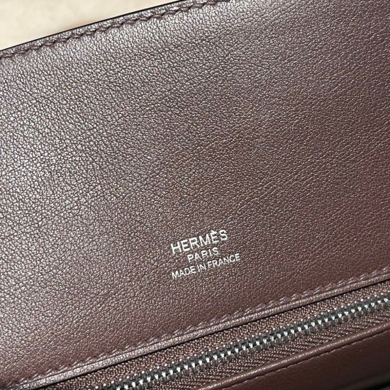 Hermes Shadow Birkin 25 swift 0G/Rouge Sellier Full Handmade Hermes Shadow Birkin 25 swift 0G/Rouge Sellier Full Handmade