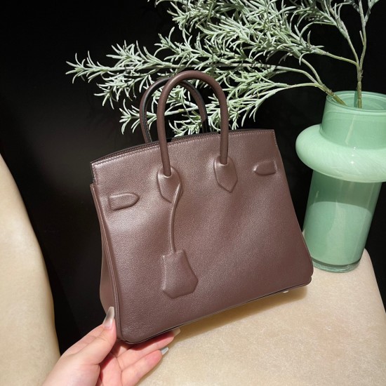 Hermes Shadow Birkin 25 swift 0G/Rouge Sellier Full Handmade Hermes Shadow Birkin 25 swift 0G/Rouge Sellier Full Handmade