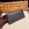 Hermès Kelly Wallet Long Veau Epson 89/Black (Noir) Black Gold Hardware wallet-002 Fully Hand-Stitched