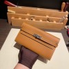 Hermès Kelly Wallet Long Veau Epson 37/Gold Gold Silver Hardware wallet-004 Fully Hand-Stitched