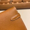 Hermès Kelly Wallet Long Veau Epson 37/Gold Gold Silver Hardware wallet-004 Fully Hand-Stitched