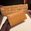 Hermès Kelly Wallet Long Veau Epson 37/Gold Gold Gold Hardware wallet-006 Fully Hand-Stitched