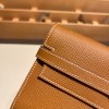 Hermès Kelly Wallet Long Veau Epson 37/Gold Gold Gold Hardware wallet-006 Fully Hand-Stitched